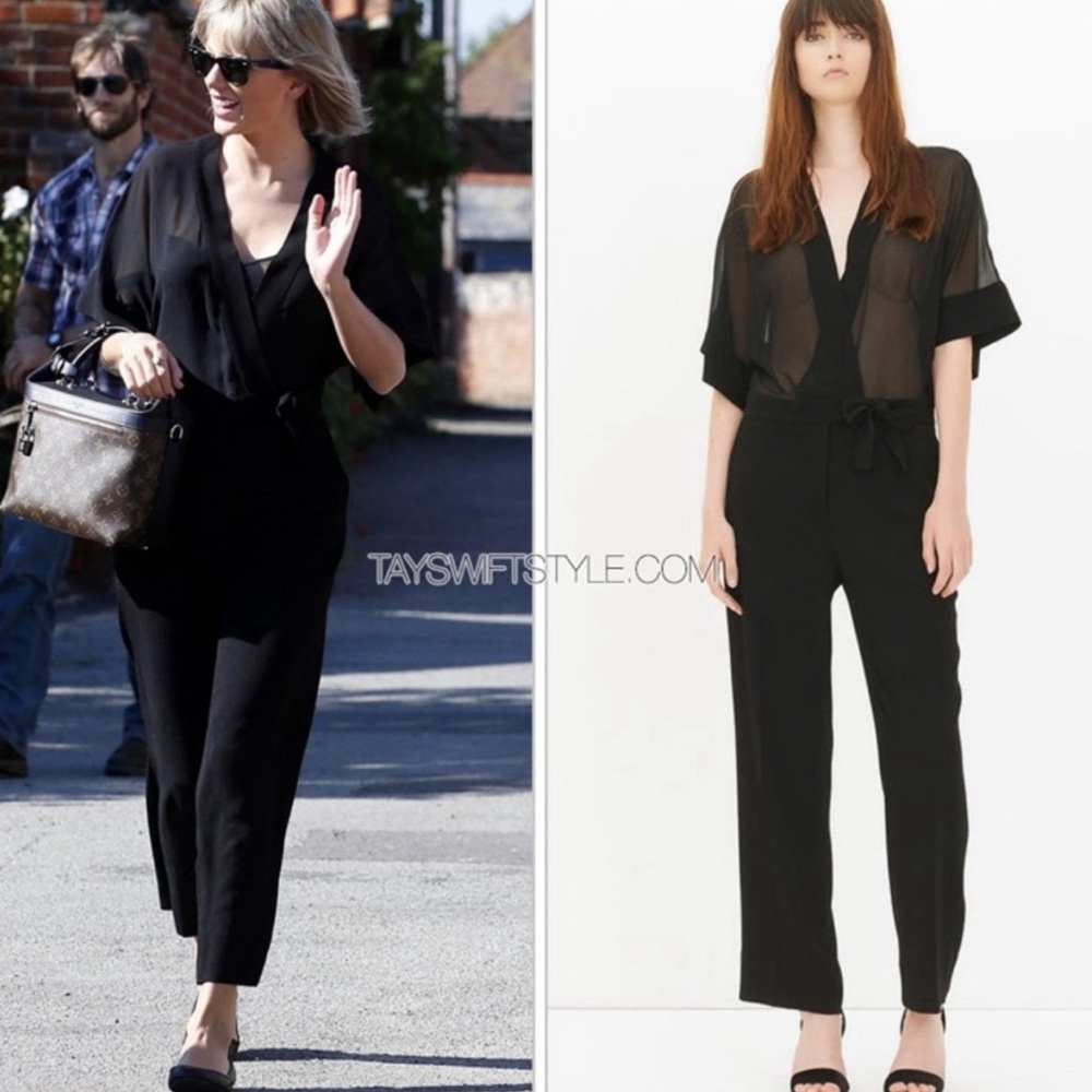 SANDRO Kimonoia Jumpsuit Sheer Top